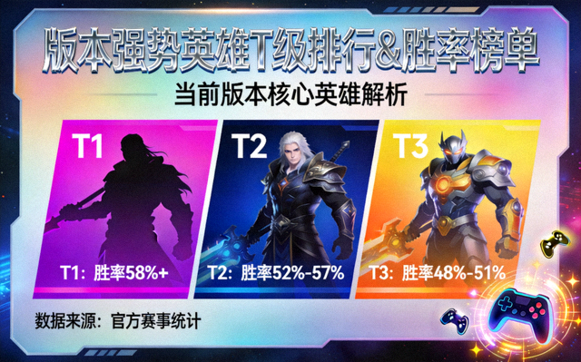 电竞版本强势英雄T级排行与胜率榜单封面图